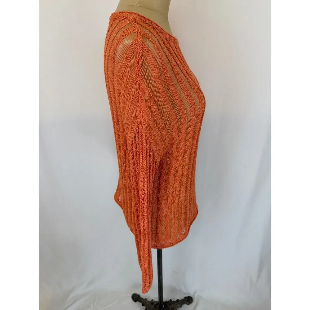 NWT Soya Concept Papaya Open Weave Pop Over Sweater Size XS #0520